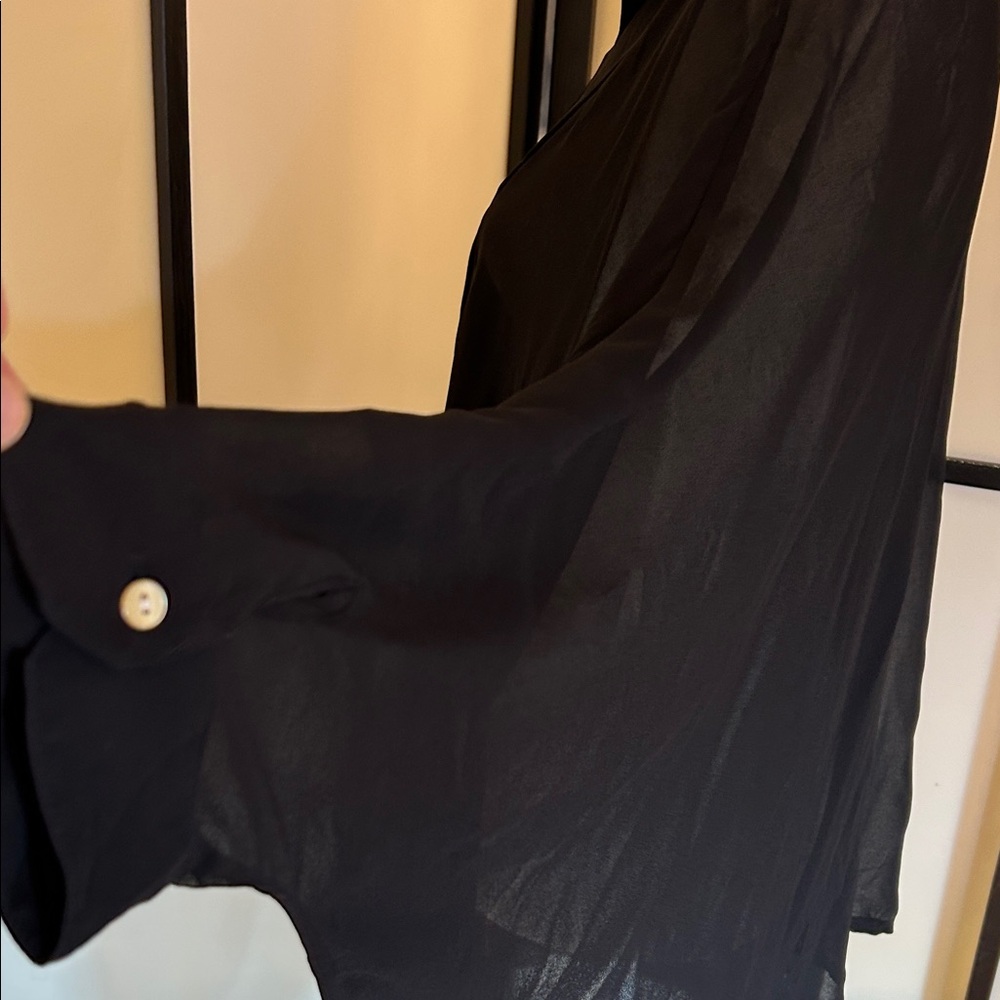 Chic Black Sheer Women's Blouse - Picture 7 of 10